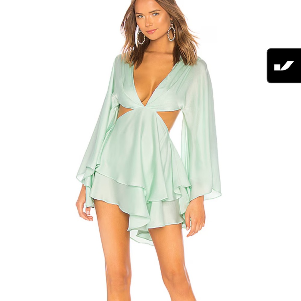 Michael Costello REVOLVE Allete Dress in Aqua